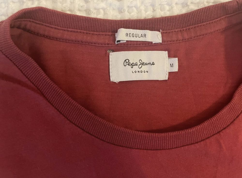 Pepe jeans bordowy t shirt koszulka modna wygodna M jesien