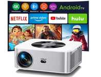 Projektor Android TV HORLAT 28000 lumenów, projektor kina domowego 4K