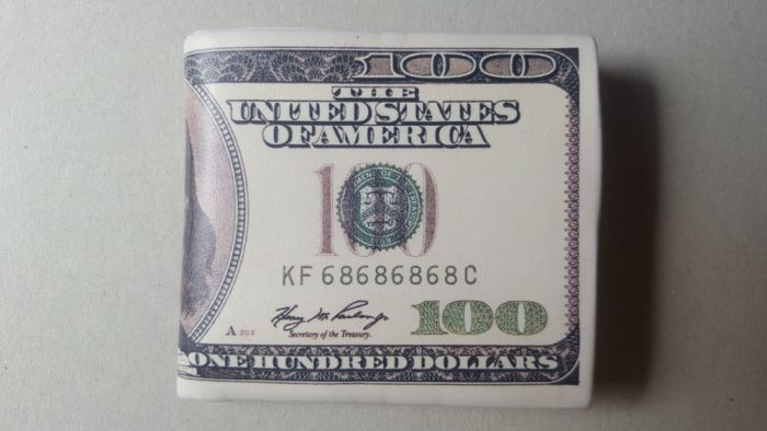 Carteira de Bolso Nota de 100$ Dólares / Porta Moedas / Porta Cartões