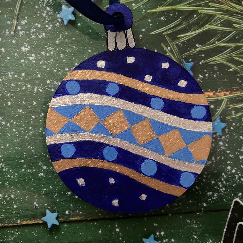 Новорічна кулька з мозаїки, декор на ялинку, прикраса