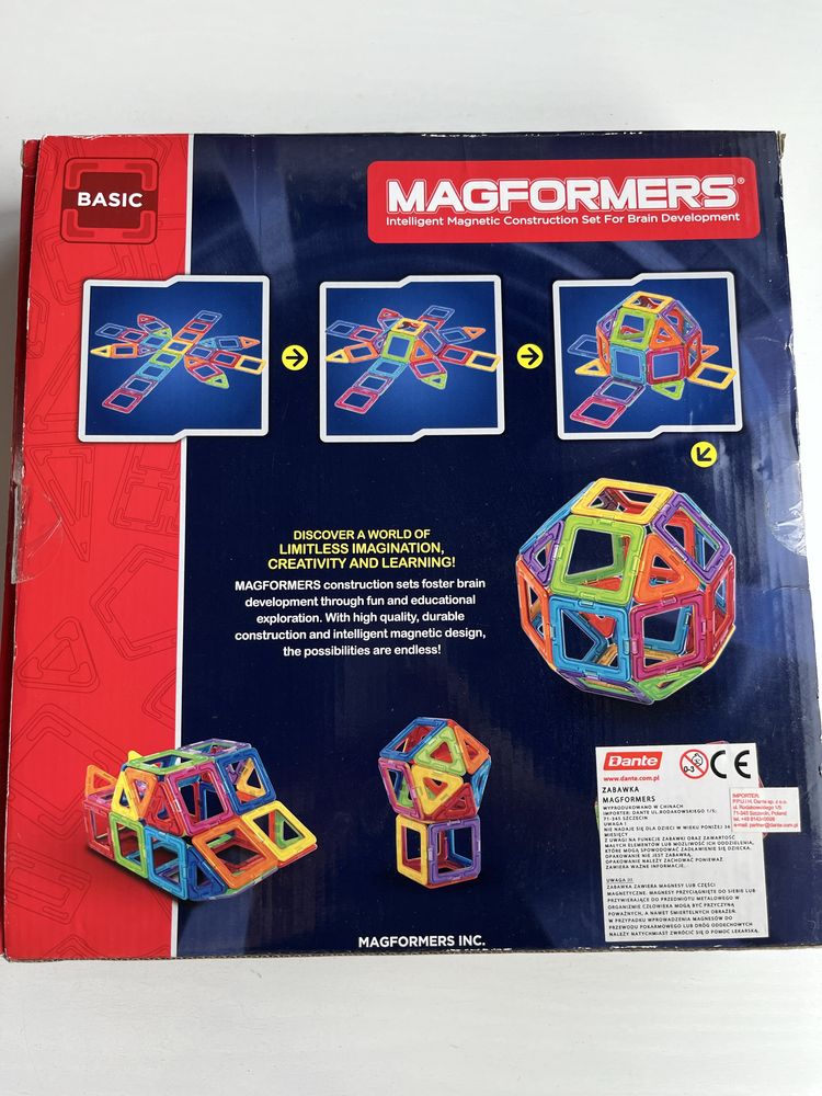 Magformers Basic set line 62 elementy klocki magnetyczne