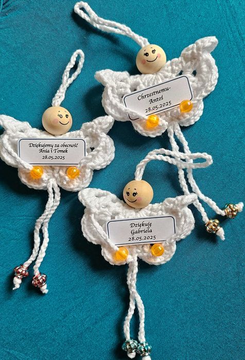 Podziękowania dla gości wesele, chrzest, Komunia handmade na szydełku