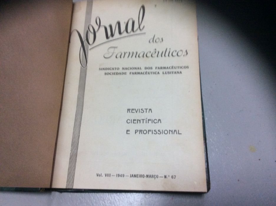 Jornal dos Farmacêuticos - 1949 - Ano Completo - Encadernação Bial