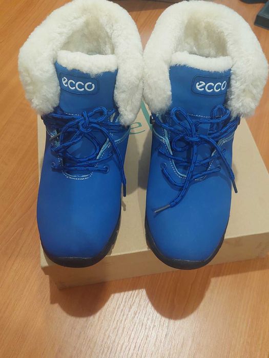Черевики Ecco р 37,5  нубук, натур. хутро