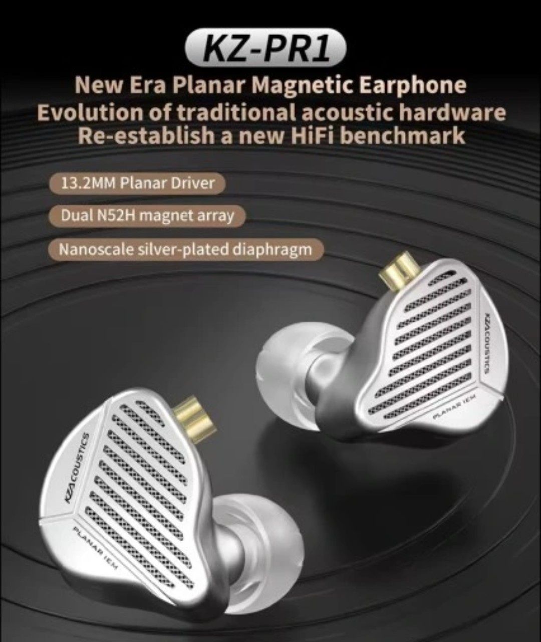 KZ PR1 HiFi Edition 13.2mm Planar Driver no Mic.