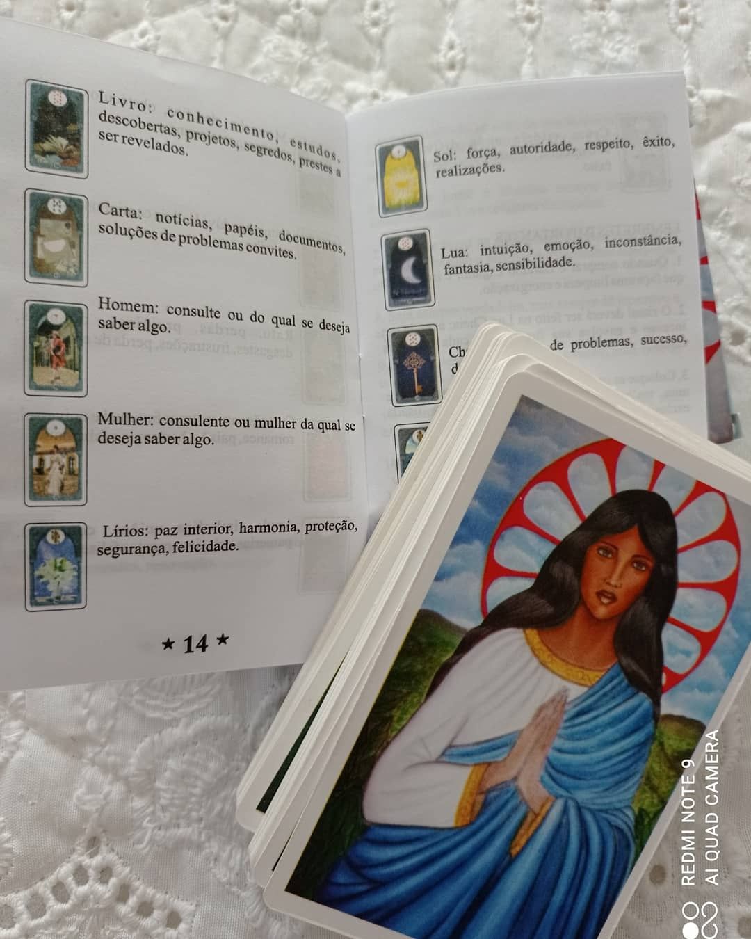 Baralho cigano Sta. Sara. 36 cartas + livro de instruções em Português