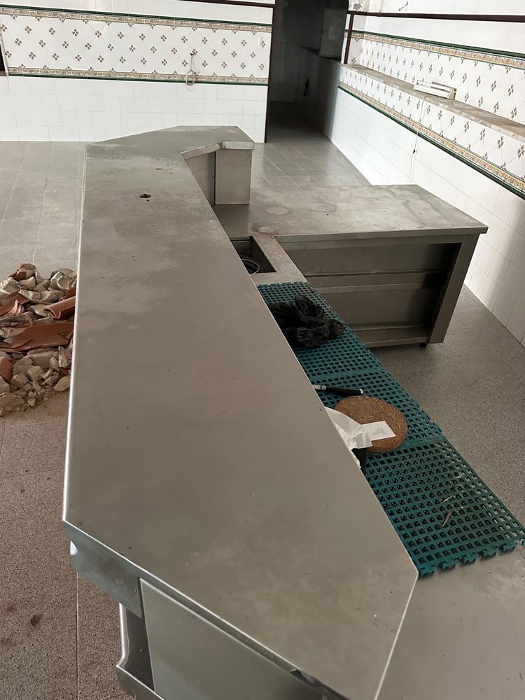 Bancada inox em L