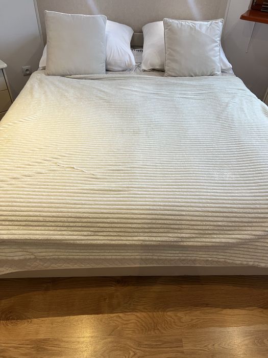 Futerko białą kremowe do przykrycia narzuta Kocyk 170/200 cm