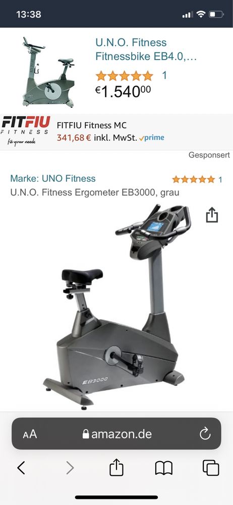 Rower treningowy Uno Fitnes EB 3000