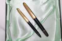 2 canetas, 1 tinta permanente 1 lapiseira Aurora 88, ouro 18K, anos 60
