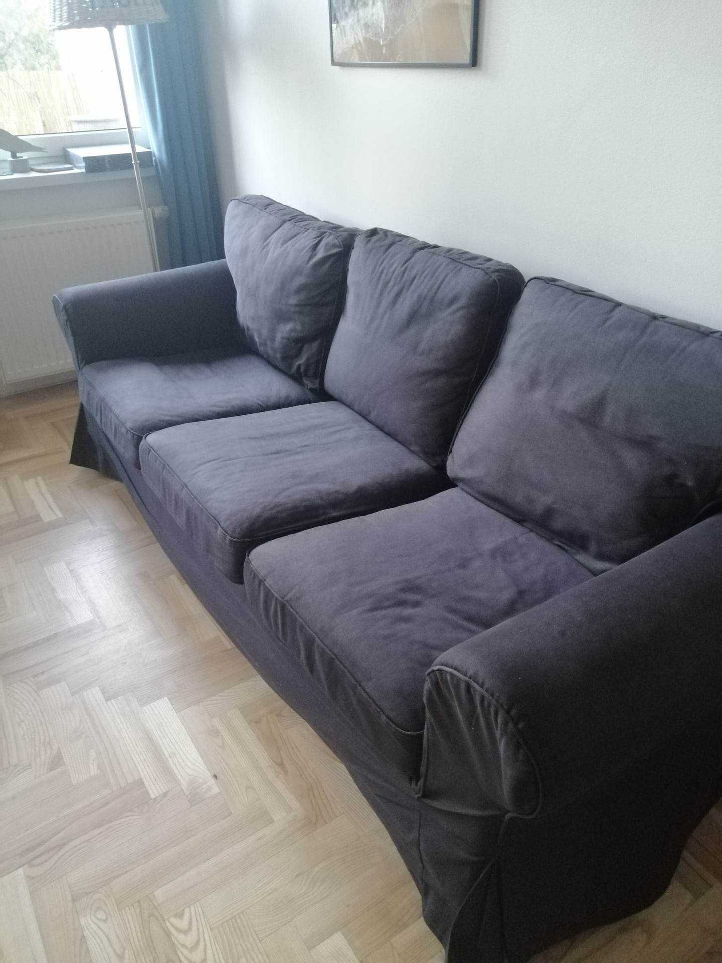 Sofa czarny EKTORP Ikea 3-osobowa