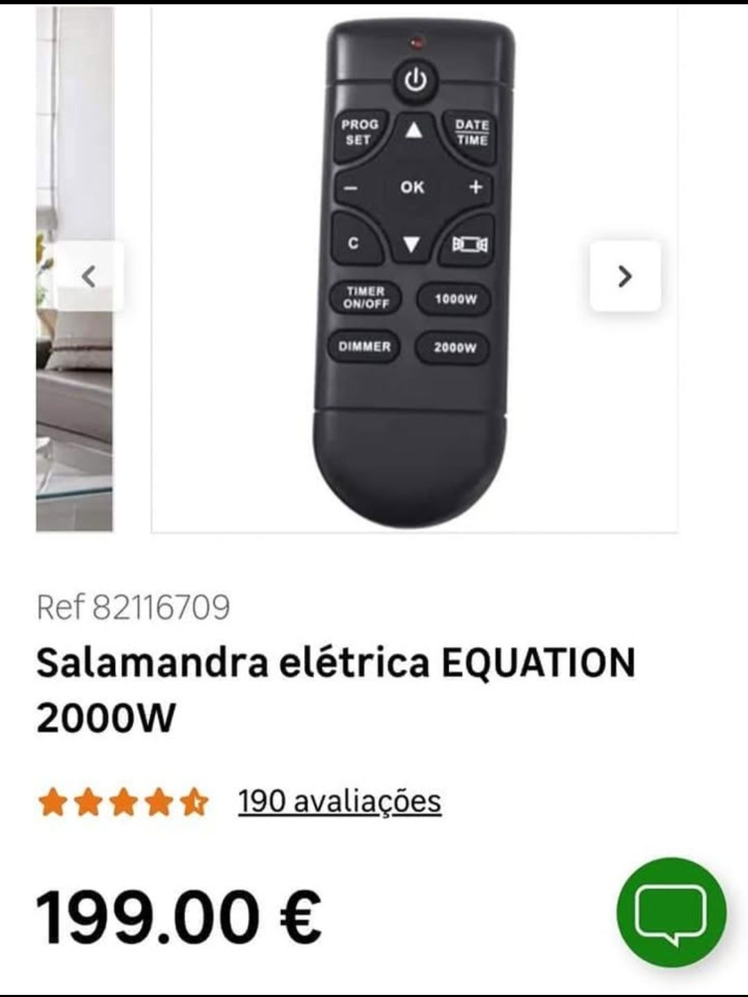 Aquecedor elétrico (Salamandra) 1000w a 2000w