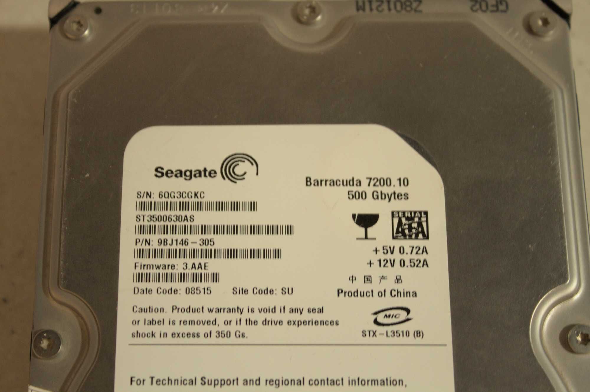 Продам HDD 3.5" 500GB Seagate Barracuda 7200.10Пр