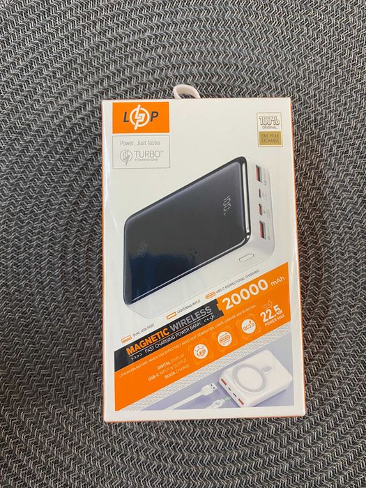 Повербанк 20000mAh Туре-С USB MagSafe швидка бездротова QC зарядка