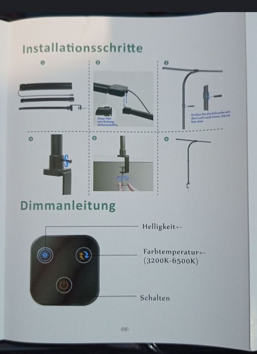 Mocna Lampka na monitor biurko LED Dwugłowicowa z pilotem nocna zestaw