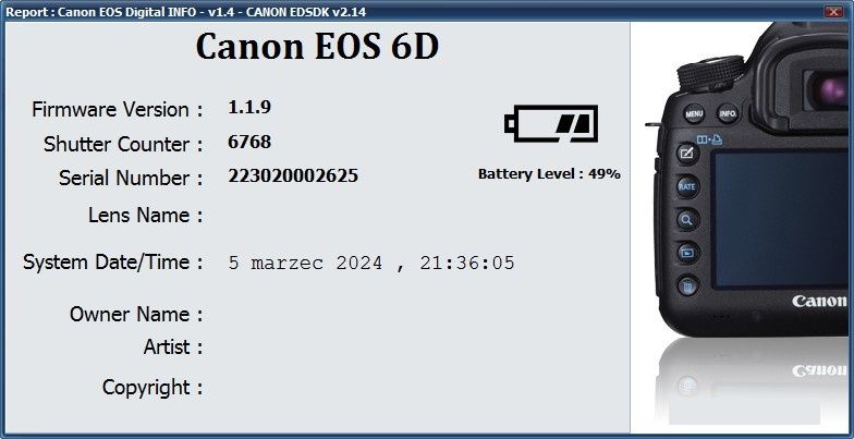 Lustrzanka Canon EOS 6D Body