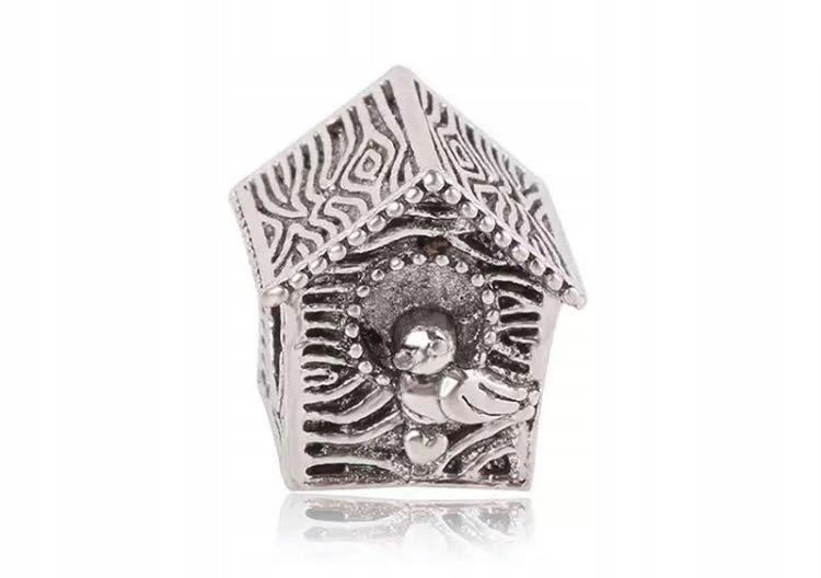 charms do pandora budka ptak dom domek srebrny beads moments