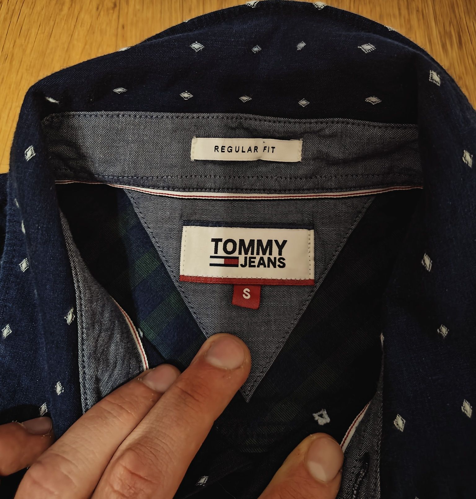 Męska śliczna elegancka koszula Tommy Hilfiger Jeans rozmiar S BDB+!