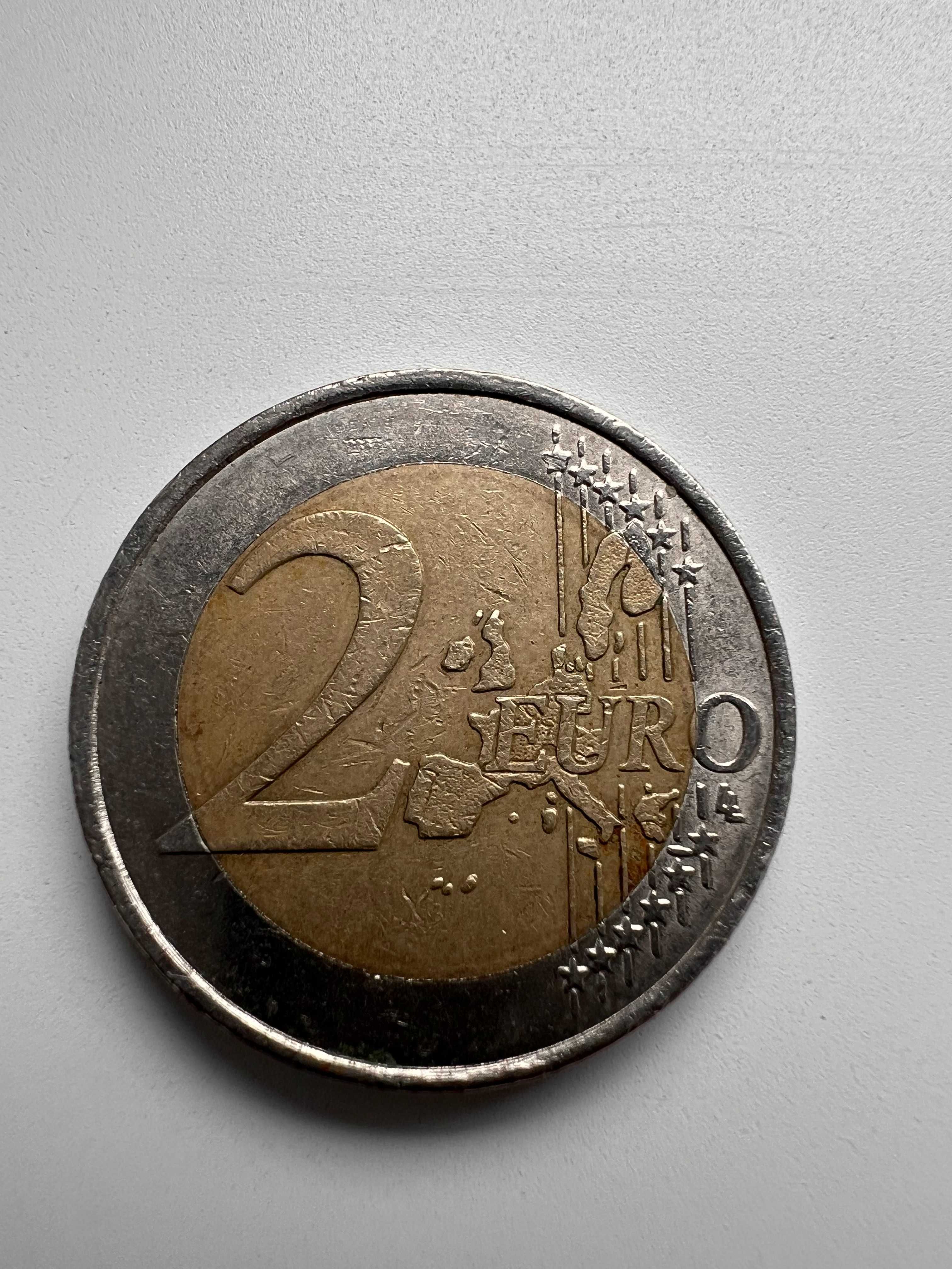 2 € euro Monety z błędami destrukt skrętka