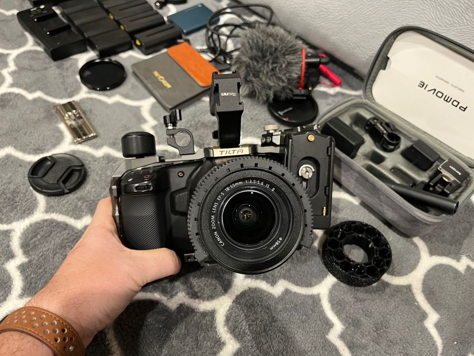 Blackmagic Pocket 6k + Lidar + Tilta + smallrig + batki itp