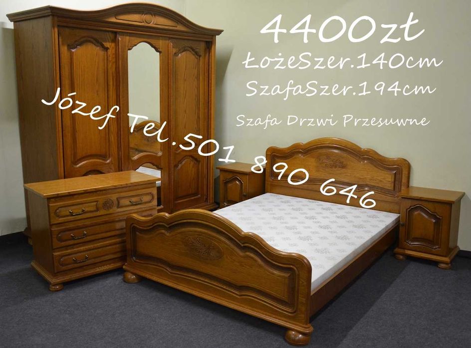 Piękna Sypialnia Dębowa / Szafa / Łóżka / Szafki / Szafki Nocne /