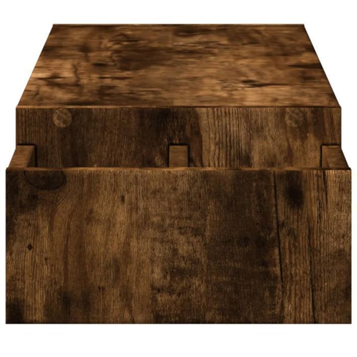 Vidaxl Podstawka Pod Monitor Z Przegrodami Przydymiony Dąb 100X27X15Cm