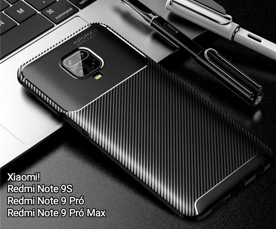 Capa T/ Fibra Carbono Xiaomi Redmi Note 9S/Note 9 Pró / Note 9 Pró Max