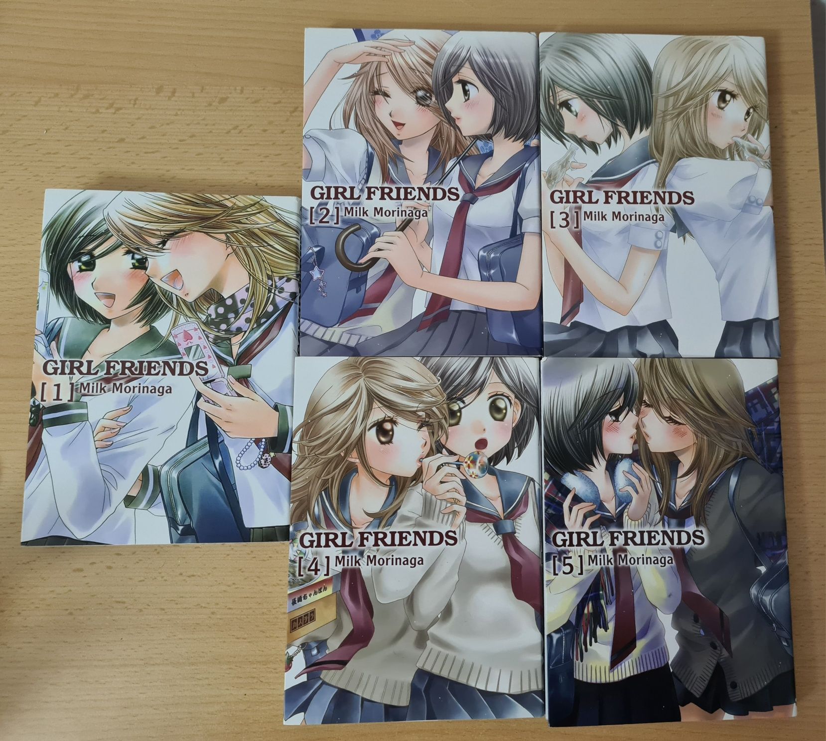 Girlfriends 1, 2, 3, 4, 5 zestaw Milik Morinaga wlw manga yuri lgbt