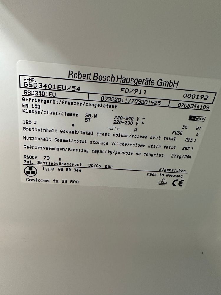 Zamrażarka Bosch szufladowa 180 cm