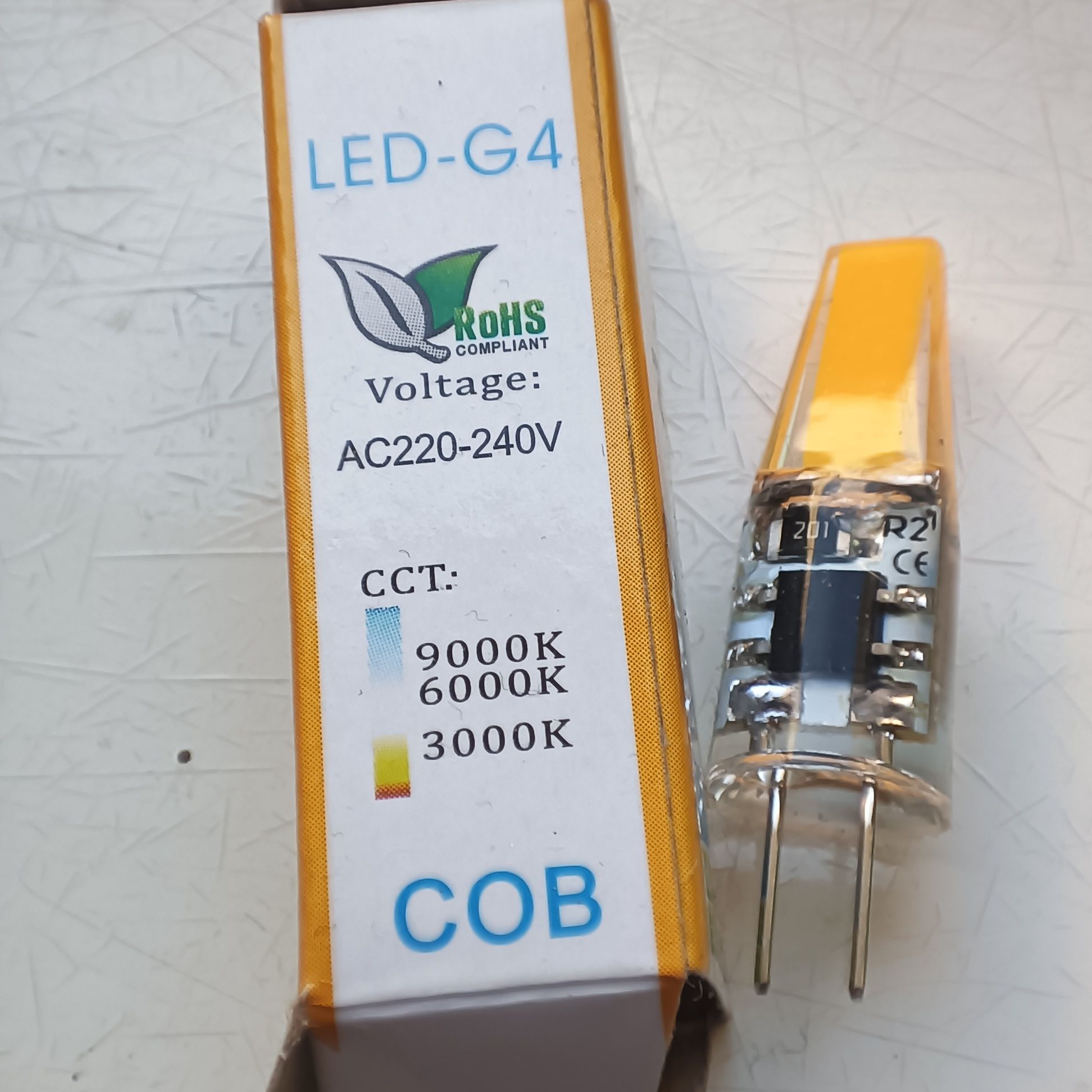 Лампа світлодіодна LED COB G4 warm white 220V