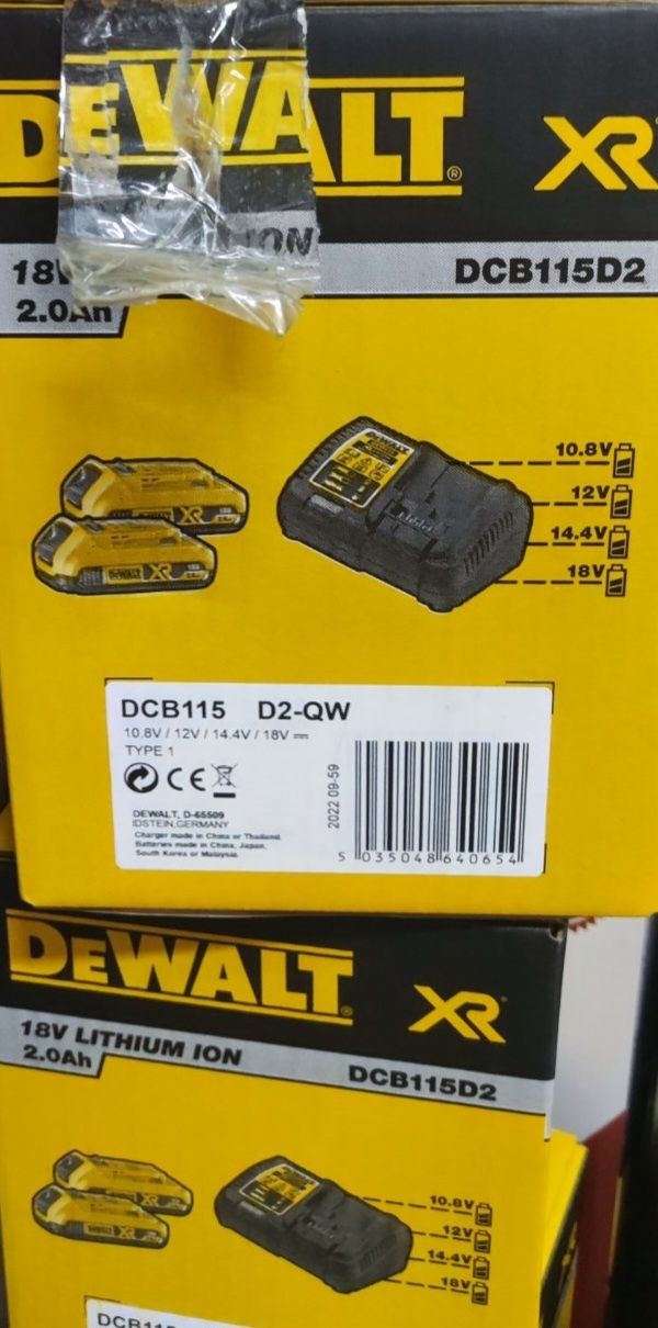 Зарядний пристрій DeWALT DCB115 +  акумулятори DeWALT DCB183 2шт