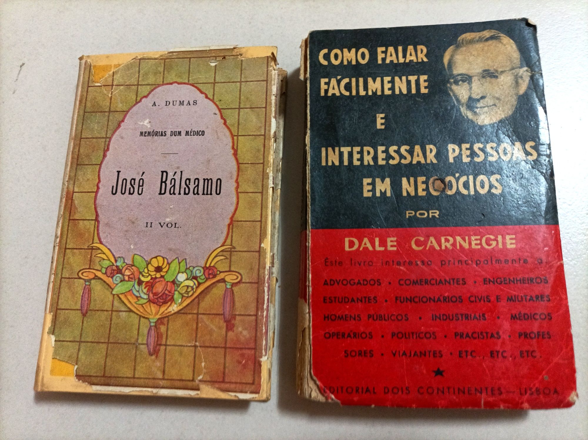 Livros antigos (José Bálsamo, Benjamin Scott, Dale Carnegie)