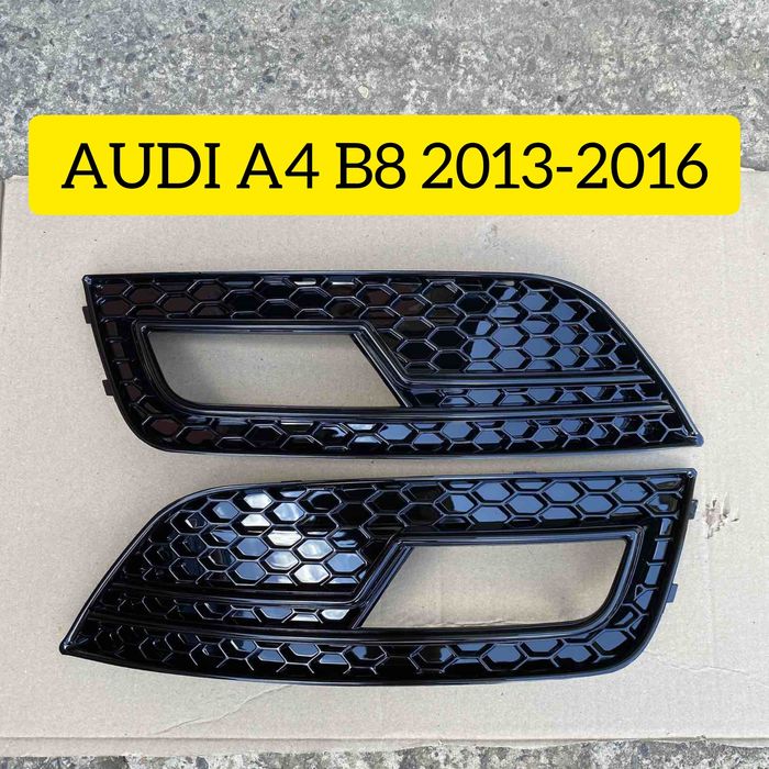 Решетка audi a4 b8 решітка ауді А4 б8 заглушка птф тюнинг бампера фара