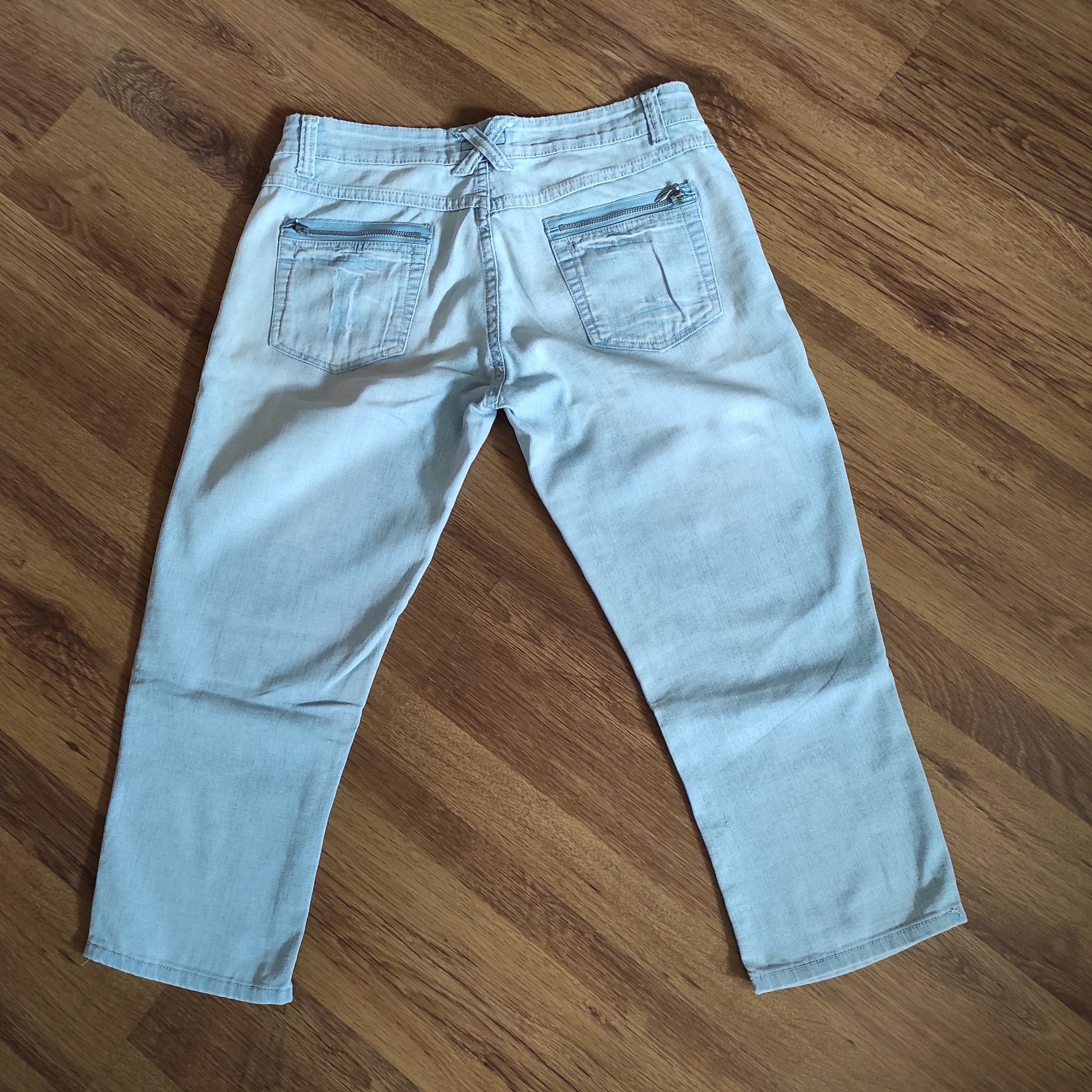 Spodnie 3/4, cienki jeans, XL