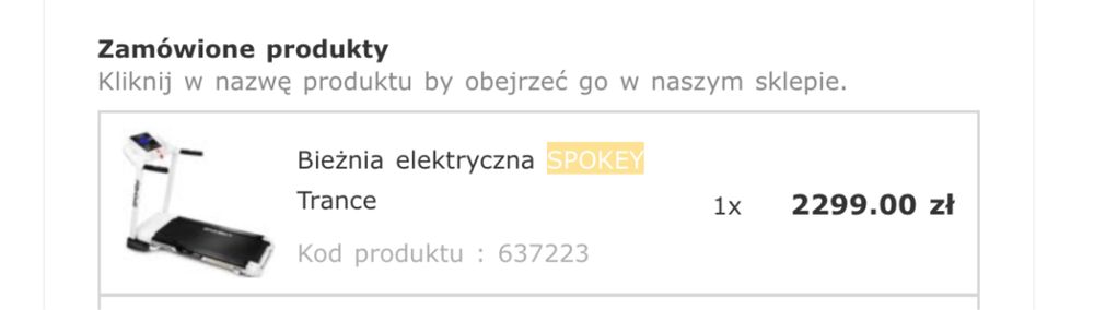 Bieznia SPOKEY trance 1490W