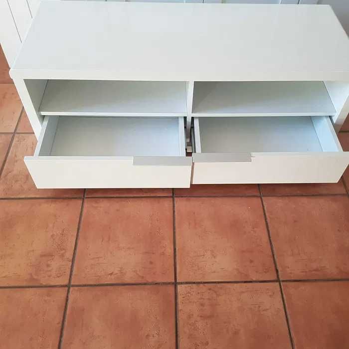 movel de televisao lacado branco 120x40x45