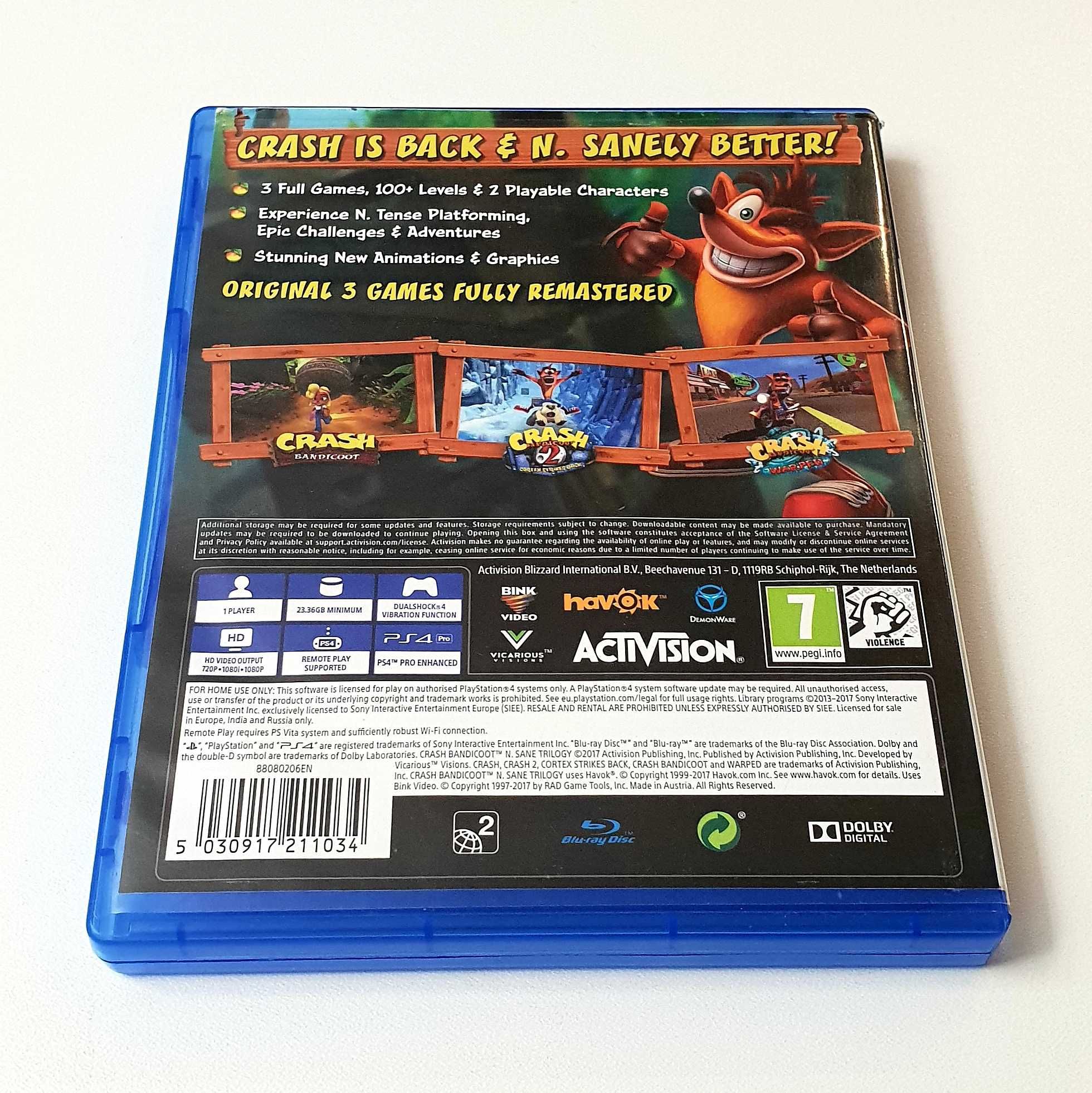 Gra Crash Bandicoot Nsane Trilogy PS4 PS5 Playstation 4 5