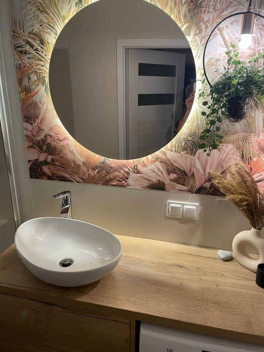 Szafka pod umywalkę z blatem nad pralkę -  meble łazienkowe