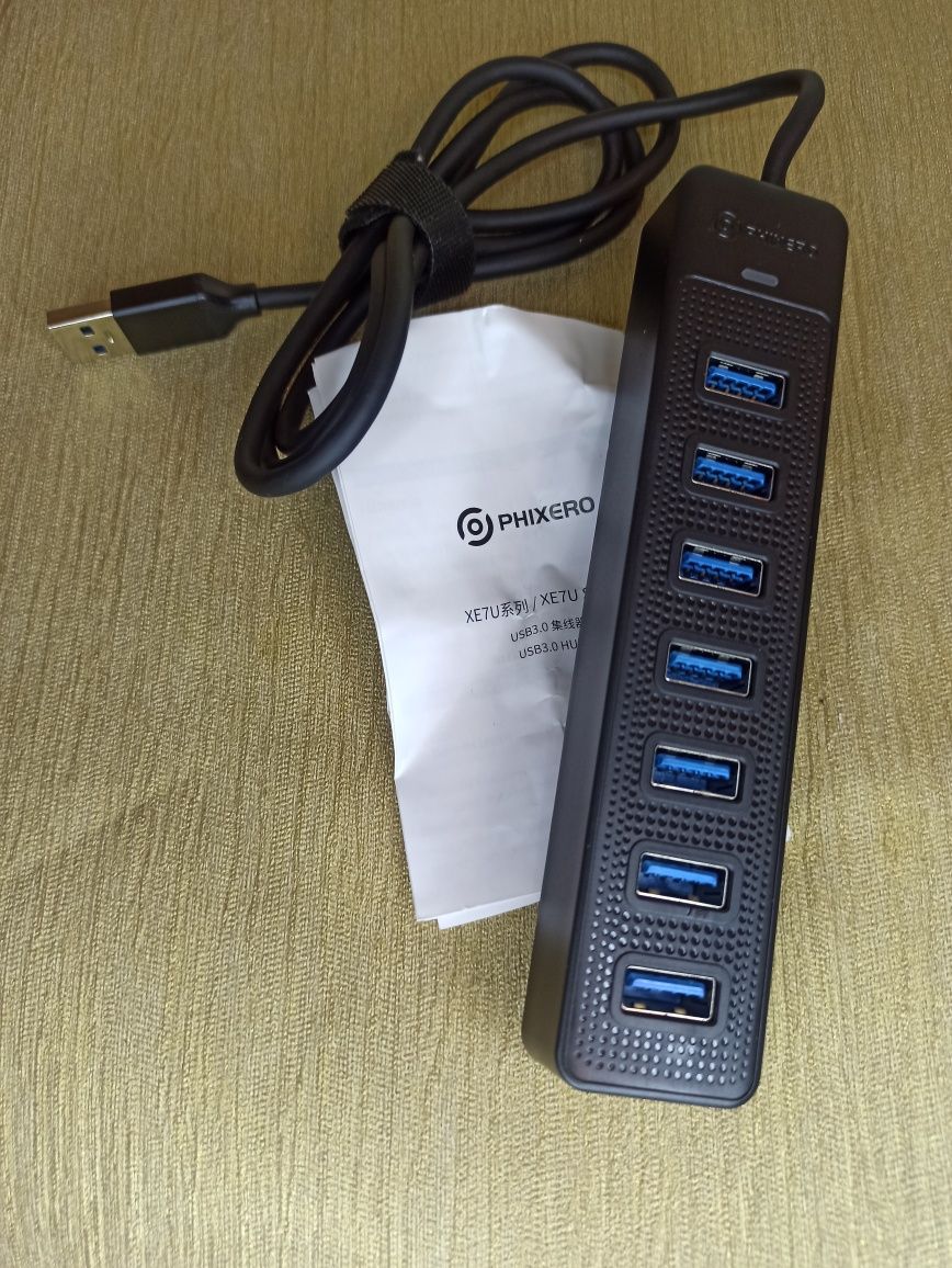 7-портовий USB-концентратор PHIXERO, кабель  100 см,