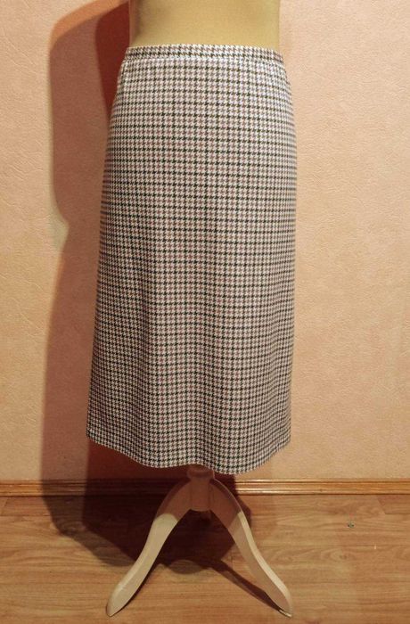 Элегантная комфортная юбка в гусиною лапку (Англия).