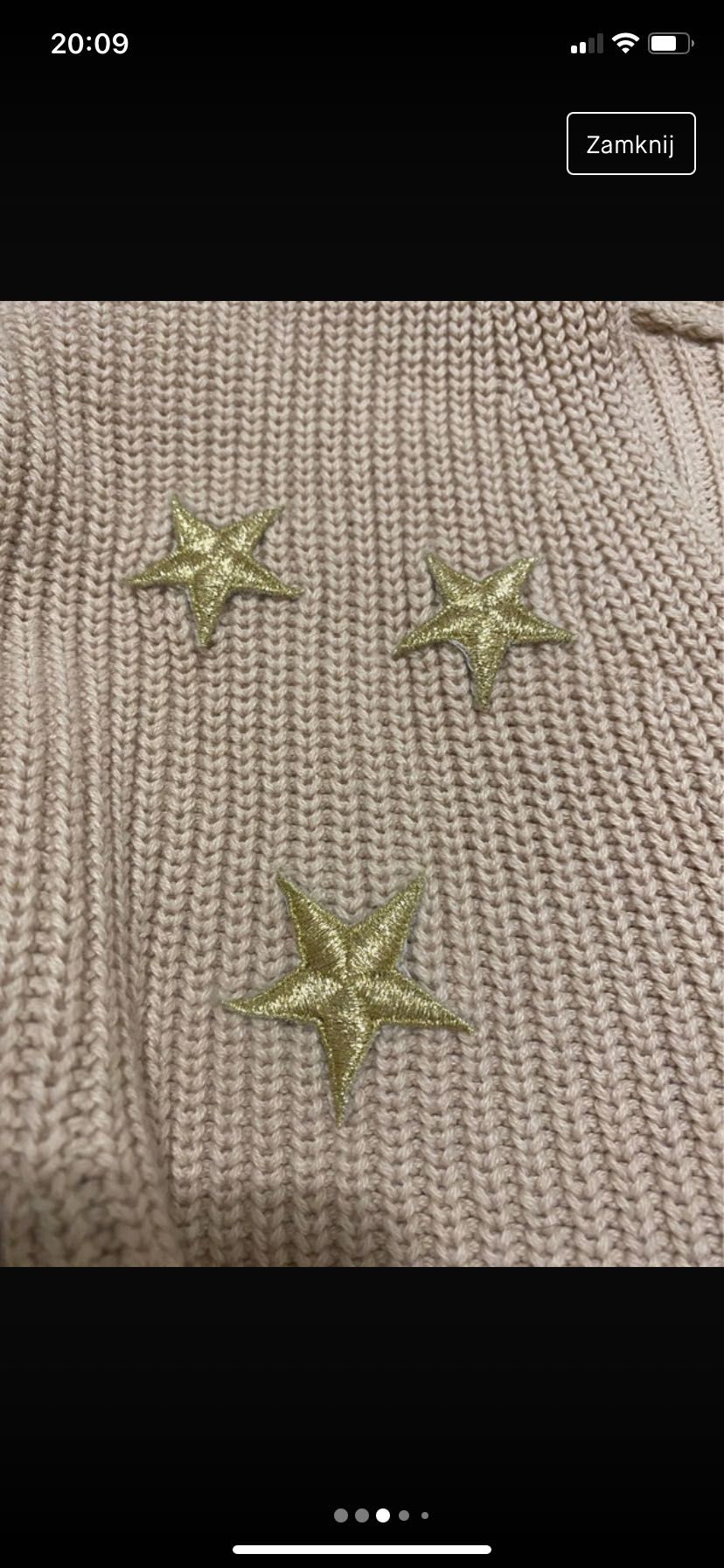 Sweter beżowy Apart gwiazdki
