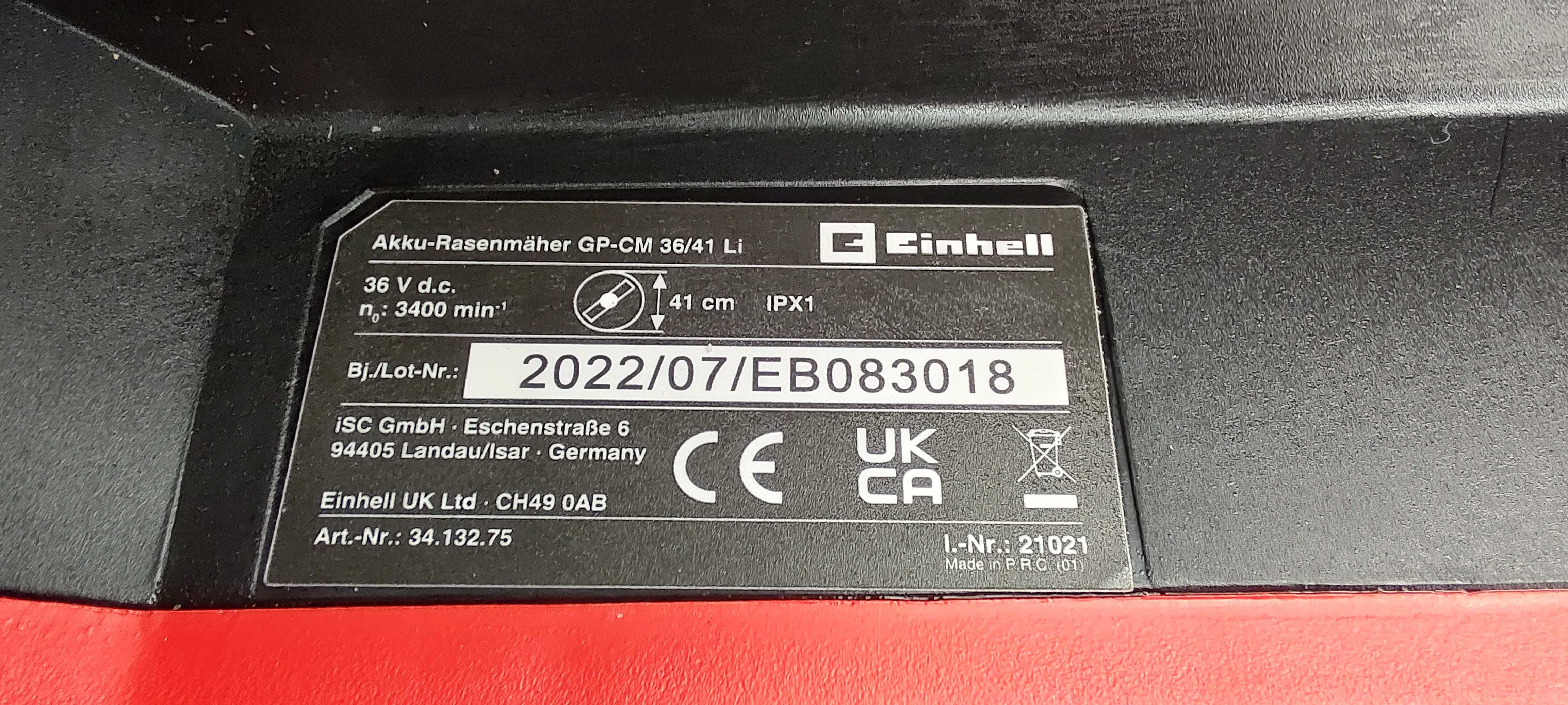 Kosiarka akumulatorowa Einhell GE-CM 36/41    G-603