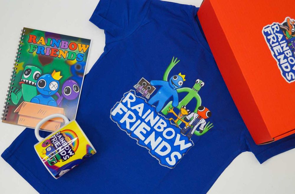 Радужные друзья Rainbow Friends Подарочный бокс  Набор  Футболка Чашка