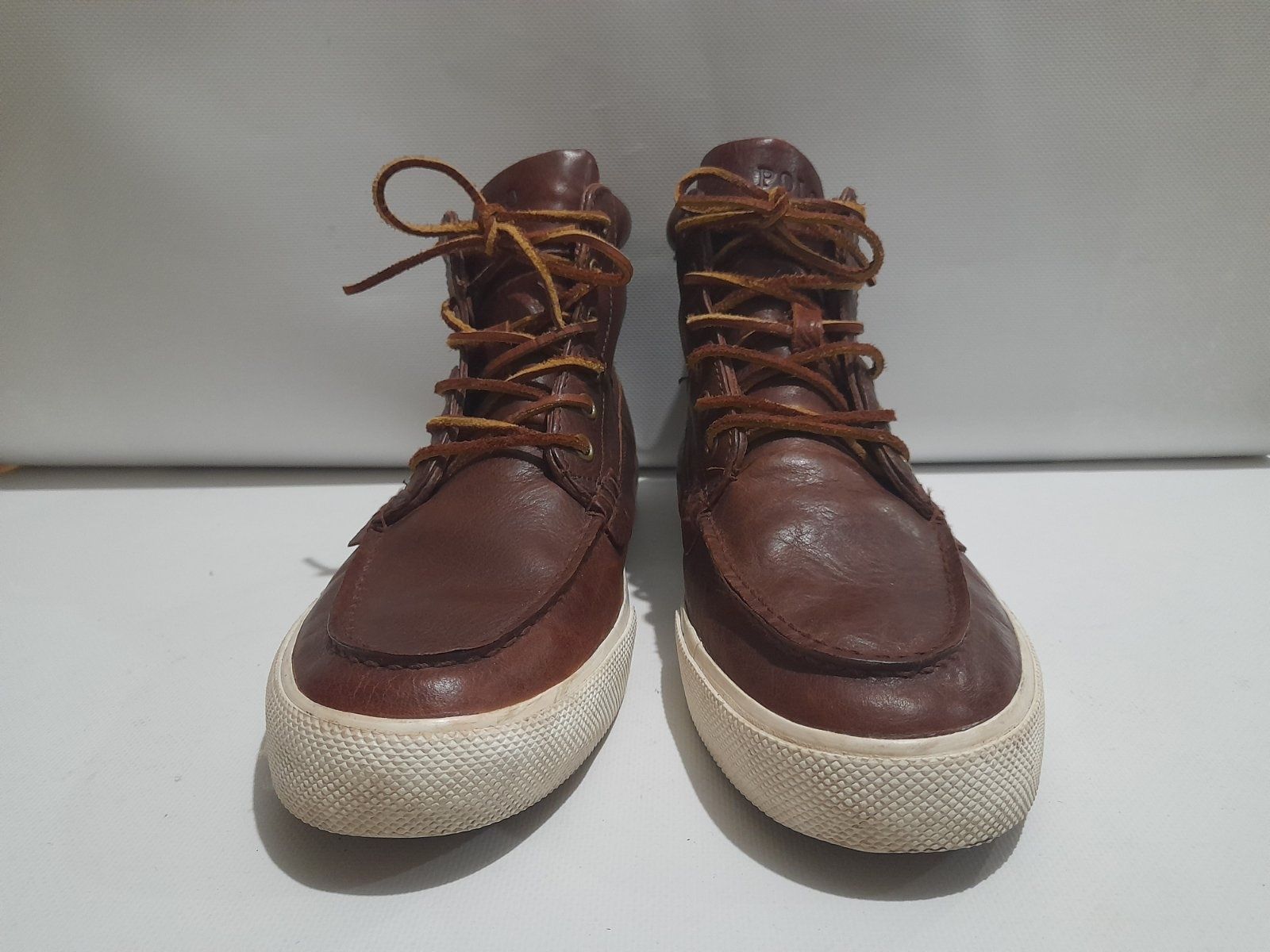 Мужские высокие кеды ботинки Polo Ralph Lauren кожа, 43