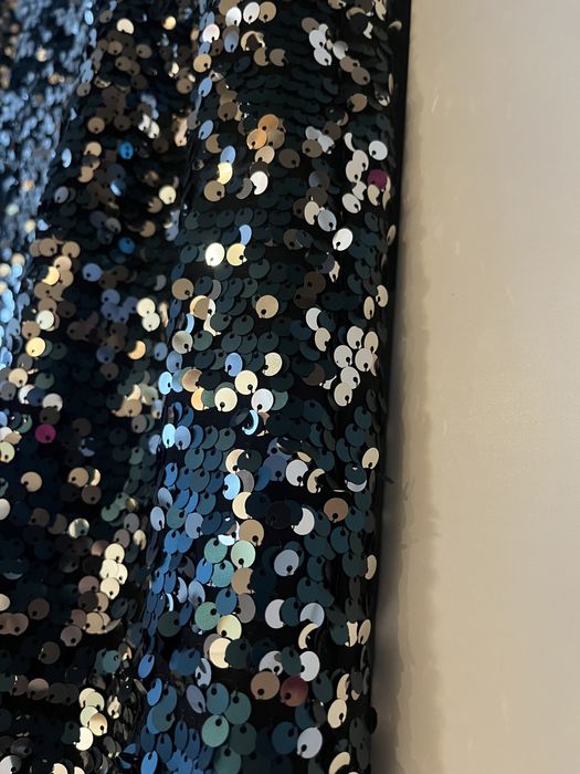 Sukienka cekiny sylwester 40/42 turkus srebro Cudna