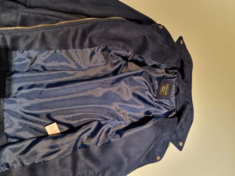 Casaco imitação camurça azul - como novo!