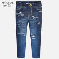 Nowe Legginsy MAYORAL w stylu jeansów z nadrukiem, ciepłe, rozm 92