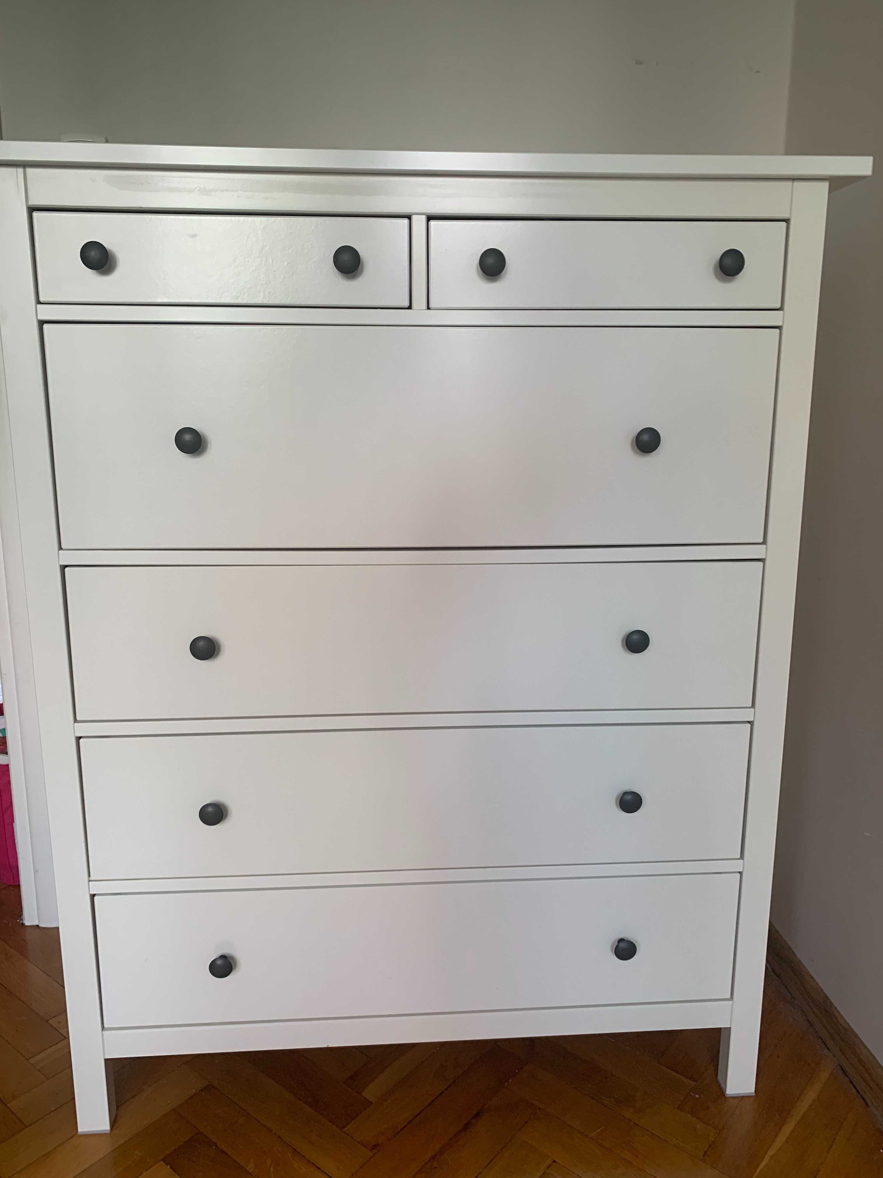 Komoda Hemnes 6 szuflad biala