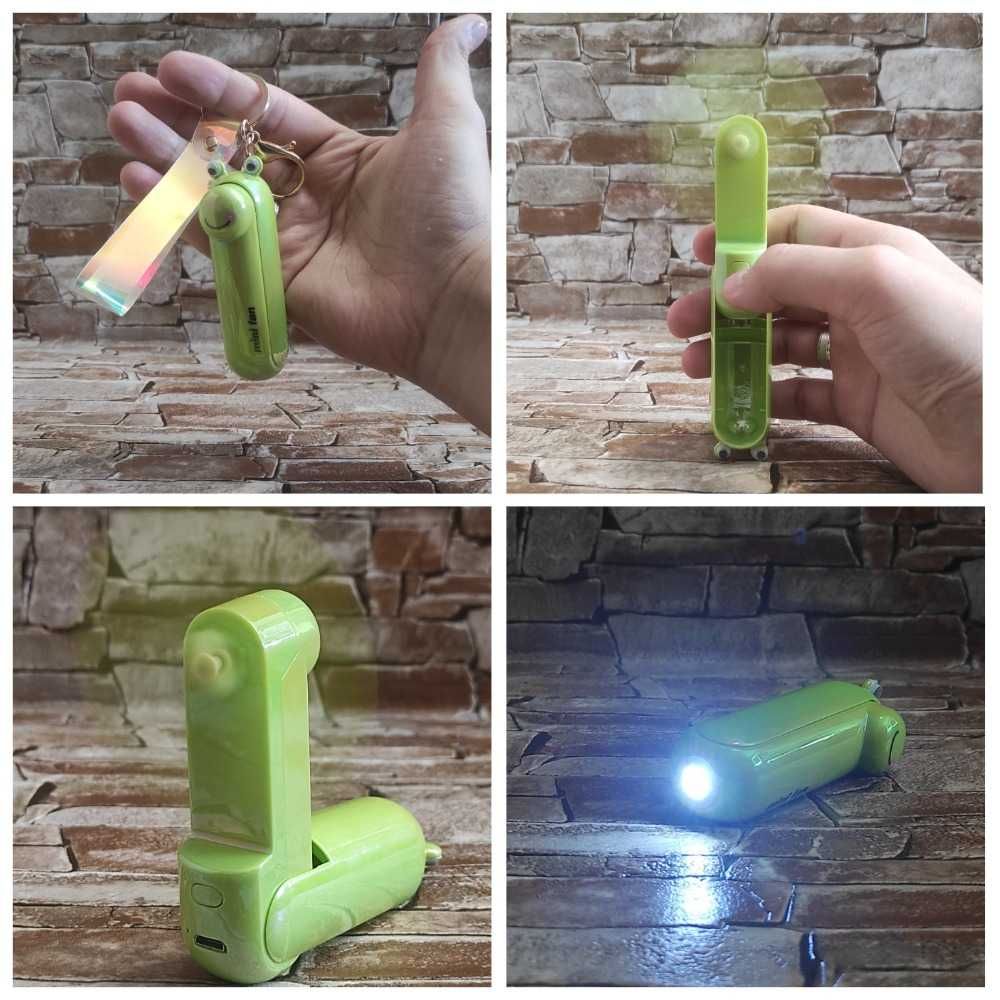 Брелок-вентилятор Mini Fan 3 в 1 / Яскравий / Портативний