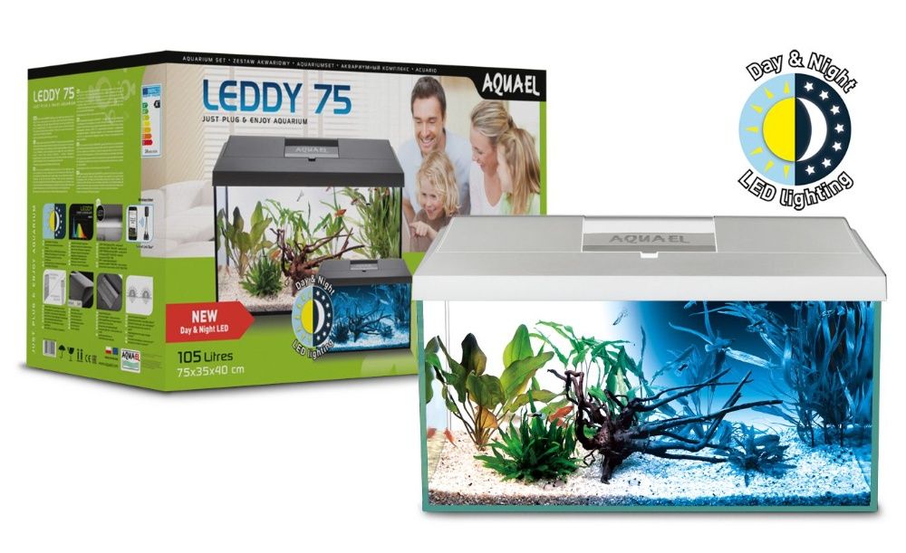 NOWY zestaw Aquael LEDDY SET DAY&NIGHT 75 2.0 (105l) biały